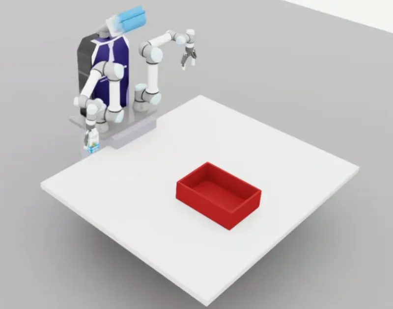 Throwing environment, robot at rest